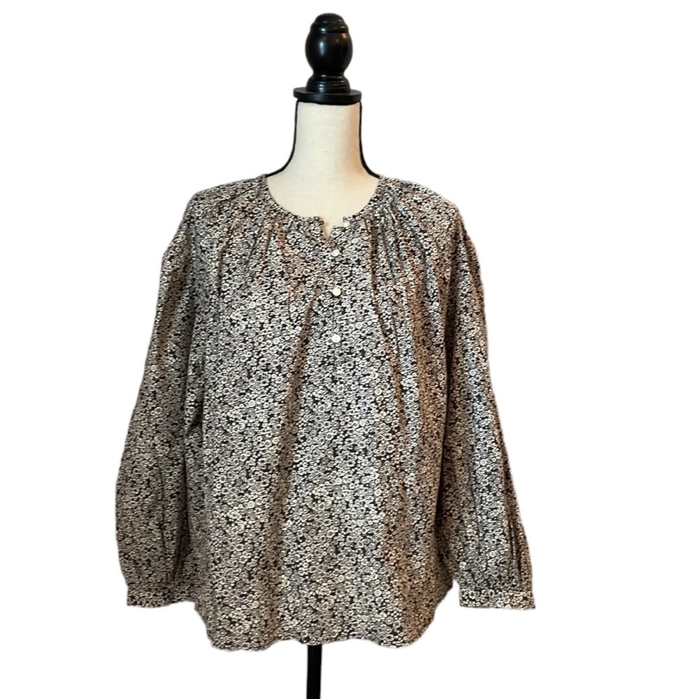 NWT Universal Thread SZ L Women's Balloon Long Sleeve Popover Blouse - Picture 2 of 15